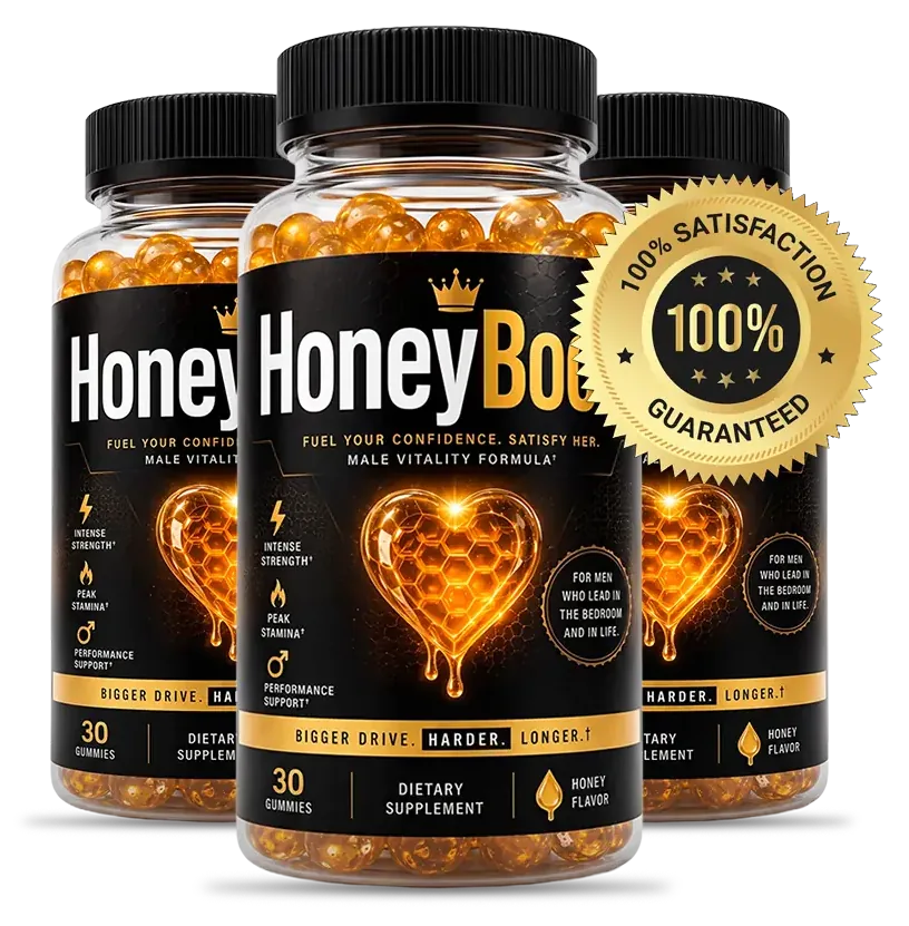 Three HoneyBoost bottles with the seller's guarantee seal