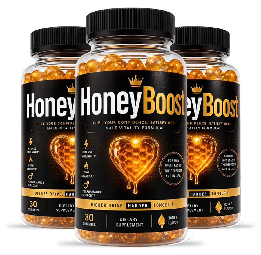 3 HoneyBoost bottles (brand render)